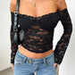 Devine Lace Off-Shoulder Long Sleeve Top