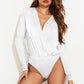 Surplice Long Sleeve Bodysuit