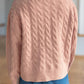 Cable-Knit Round Neck Long Sleeve Cardigan