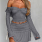 Devine Twisted Ruffled Off-Shoulder Long Sleeve T-Shirt