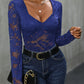 Perfee Lace Long Sleeve Bodysuit