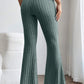 Basic Bae Full Size Ribbed High Waist Flare Pants