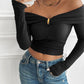 Devine Off-Shoulder Long Sleeve T-Shirt