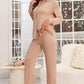 Button Up Long Sleeve Top and Pants Lounge Set