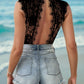 Perfee Lace Backless V-Neck Sleeveless Bodysuit