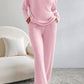 Ribbed V-Neck Top and Pants Lounge Set