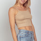 VERY J Cable Knit Seamless Cropped Cami