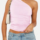 Mandy Ruched One Shoulder Tank