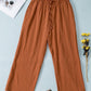 Drawstring Paperbag Waist Wide Leg Pants