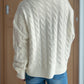 Cable-Knit Round Neck Long Sleeve Cardigan