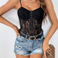 Perfee Lace Spaghetti Strap Bodysuit