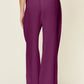 Double Take Full Size Texture Drawstring Wide Leg Pants