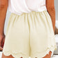 Tied Layered Scalloped Hem Shorts