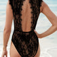 Perfee Lace Backless V-Neck Sleeveless Bodysuit