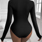 Perfee Twisted Round Neck Long Sleeve Bodysuit