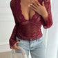 Devine Plunge Long Sleeve Lace Top