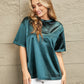 Double Take Round Neck Dropped Shoulder Top