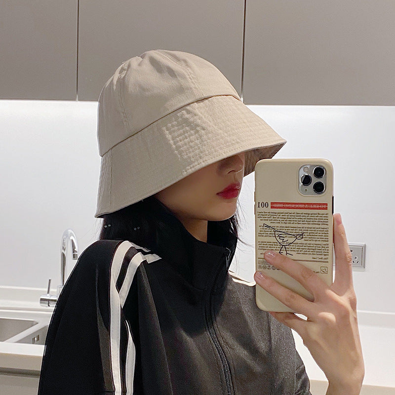 Fisherman's hat ladies literary Japanese casual hats Korean version of the wild street outdoor travel sunshade sunscreen cap cotton