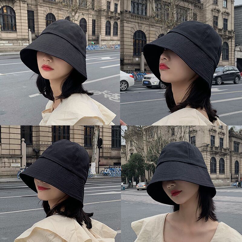 Fisherman's hat ladies literary Japanese casual hats Korean version of the wild street outdoor travel sunshade sunscreen cap cotton